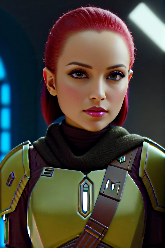 a ((female twi'lek ))mandalorian, beautiful detailed eyes, beautiful detailed lips, extremely detailed face, long eyelashes, mandalorian armor, sci-fi, cinematic lighting, dramatic, epic, intricate details, hyper-realistic, 8k, high-quality, photorealistic
