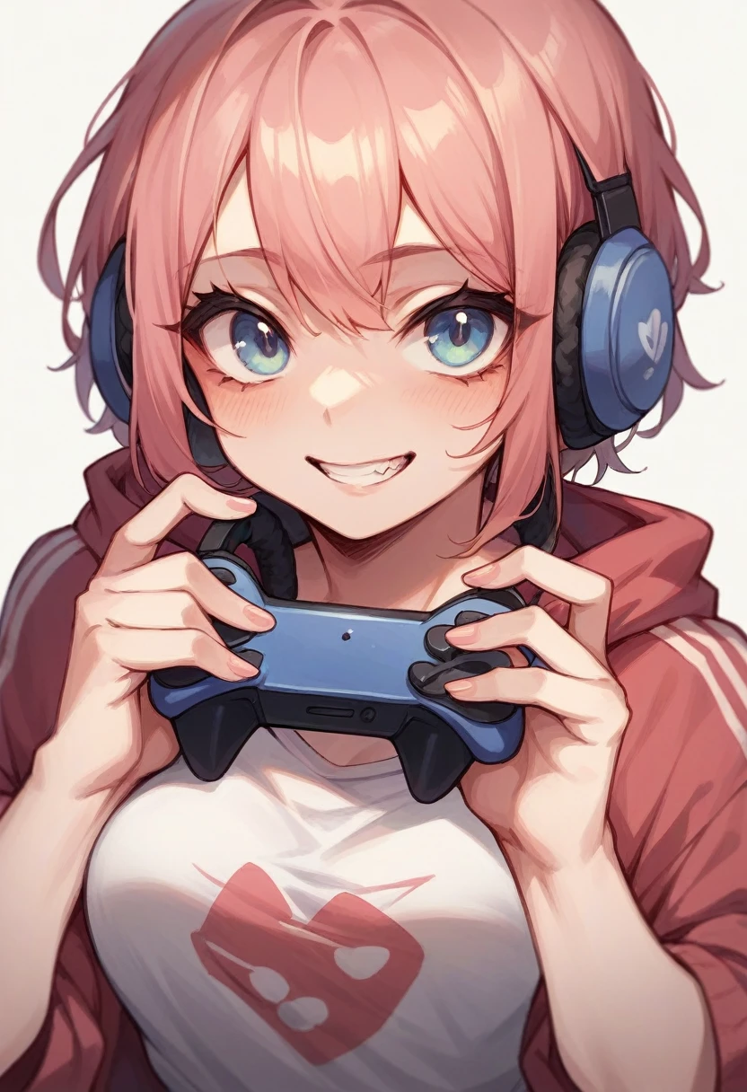 A gamer girl who doesn't have very realistic clothes