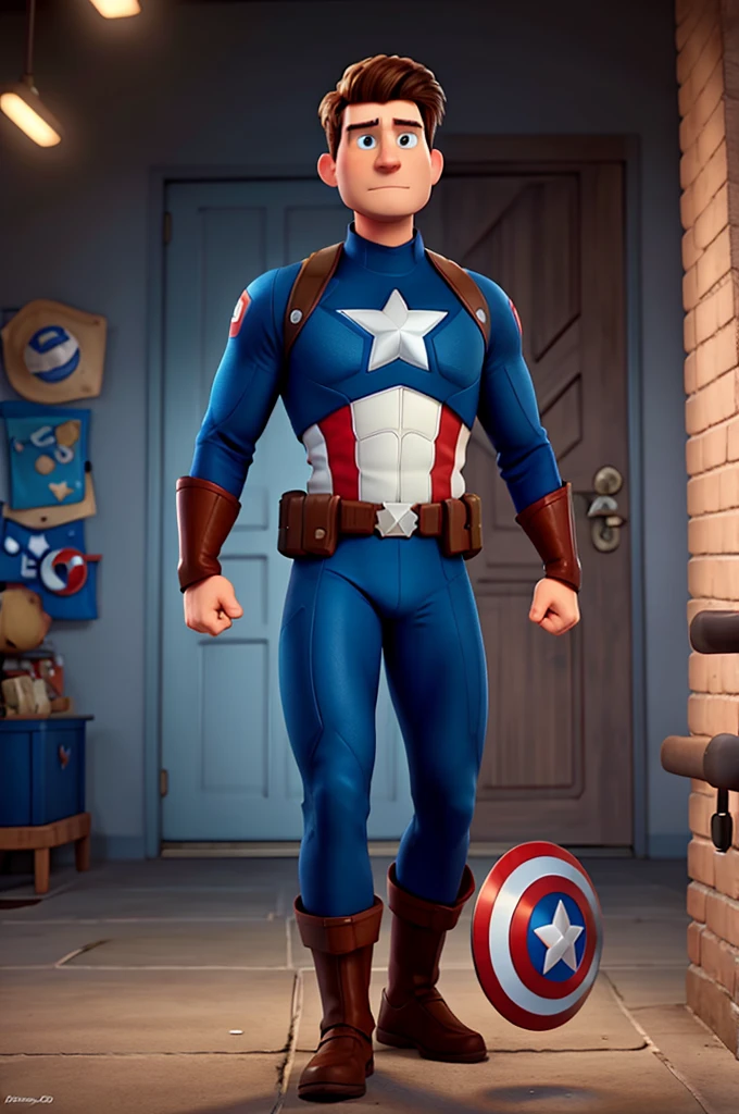 captaind america, pixar style, 3