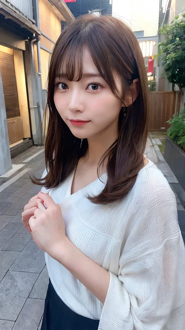 (Highest quality,masterpiece:1.3,High resolution,),(Very detailed,Caustics),(Realistic:1.4,RAW shooting,)Ultra-Realistic Capture,Very detailed,人間の肌に適したHigh resolution16K、 Natural skin texture、、Skin tone is even and healthy looking、 Use natural light and colour,One Woman,Japanese,,cute,Brown Hair,Mid-length hair,(Written boundary depth、chromatic aberration、、Wide range of lighting、Natural Shading、)、(Outdoor lighting at night:1.4)、(Hair swaying in the wind:1)、short hair、Outward flicked edge
