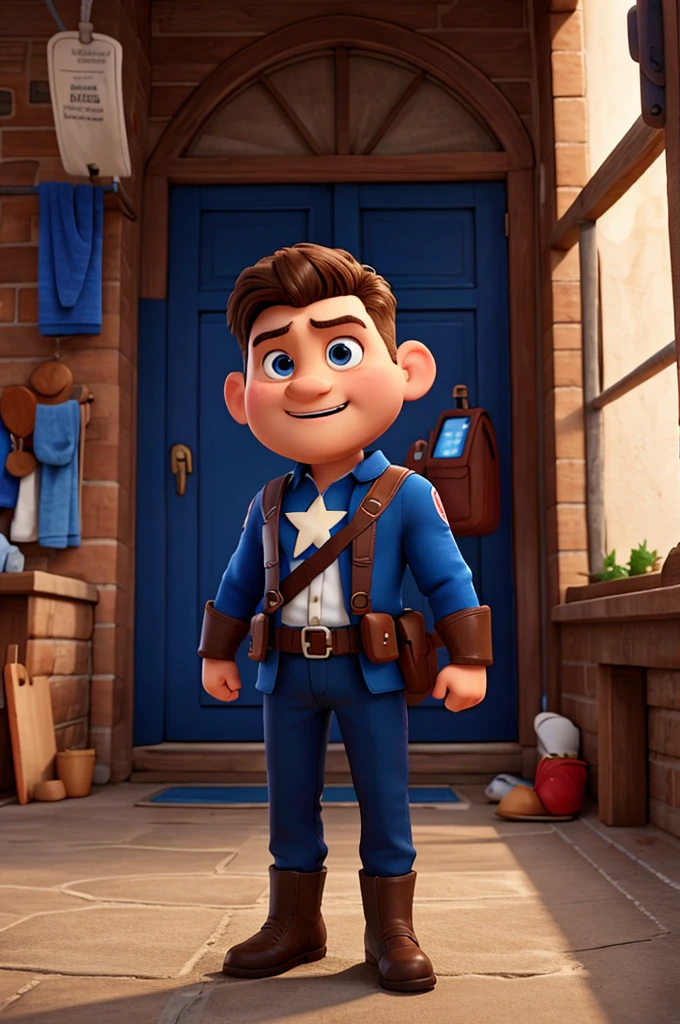 captaind america, pixar style, 3d