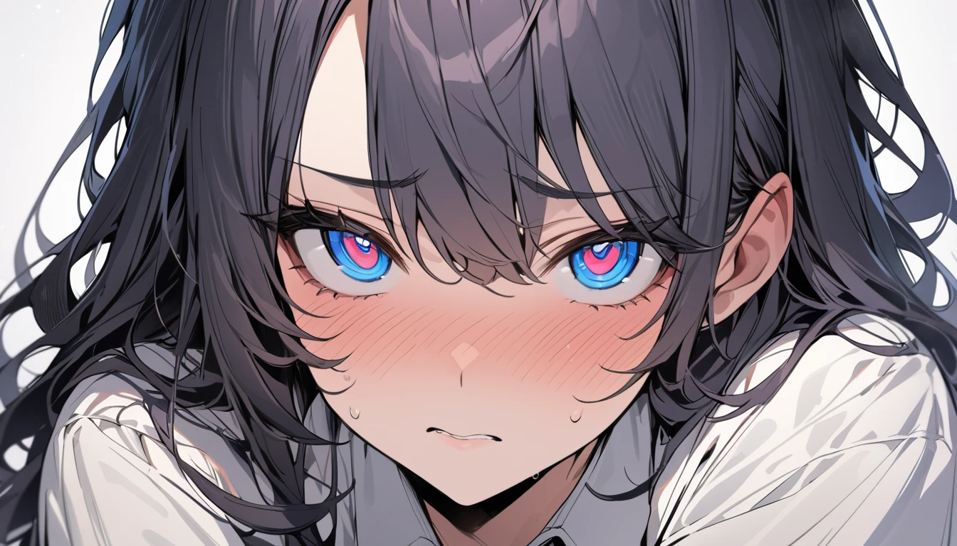 masterpiece, High resolution, perfect face, Korean beautiful high school, 30 years old, beautiful face, white background, embarrassed look, look at the camera, (top quality eyes), detailed texture, look at me, Married woman, cool women, ((high resolution eyes)), hentai