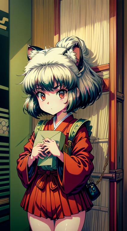 best quality,(masterpiece:1,2),highres,original,perfect lighting,extremely detailed wallpaper,(extremely detailed CG:1.2),Japanese manga style,Studio Ghibli,Hayao Miyazaki style,high saturation,Rich details,A girl carrying a bag walking down the street, (best quality:1.3), (high resolution:1), (detailed:1.3), (excellent:1.3), (perfect:1.3), (perfection:1.3), (Roll cover art:0), (illustration:1.3), Studio Ghibli's artwork