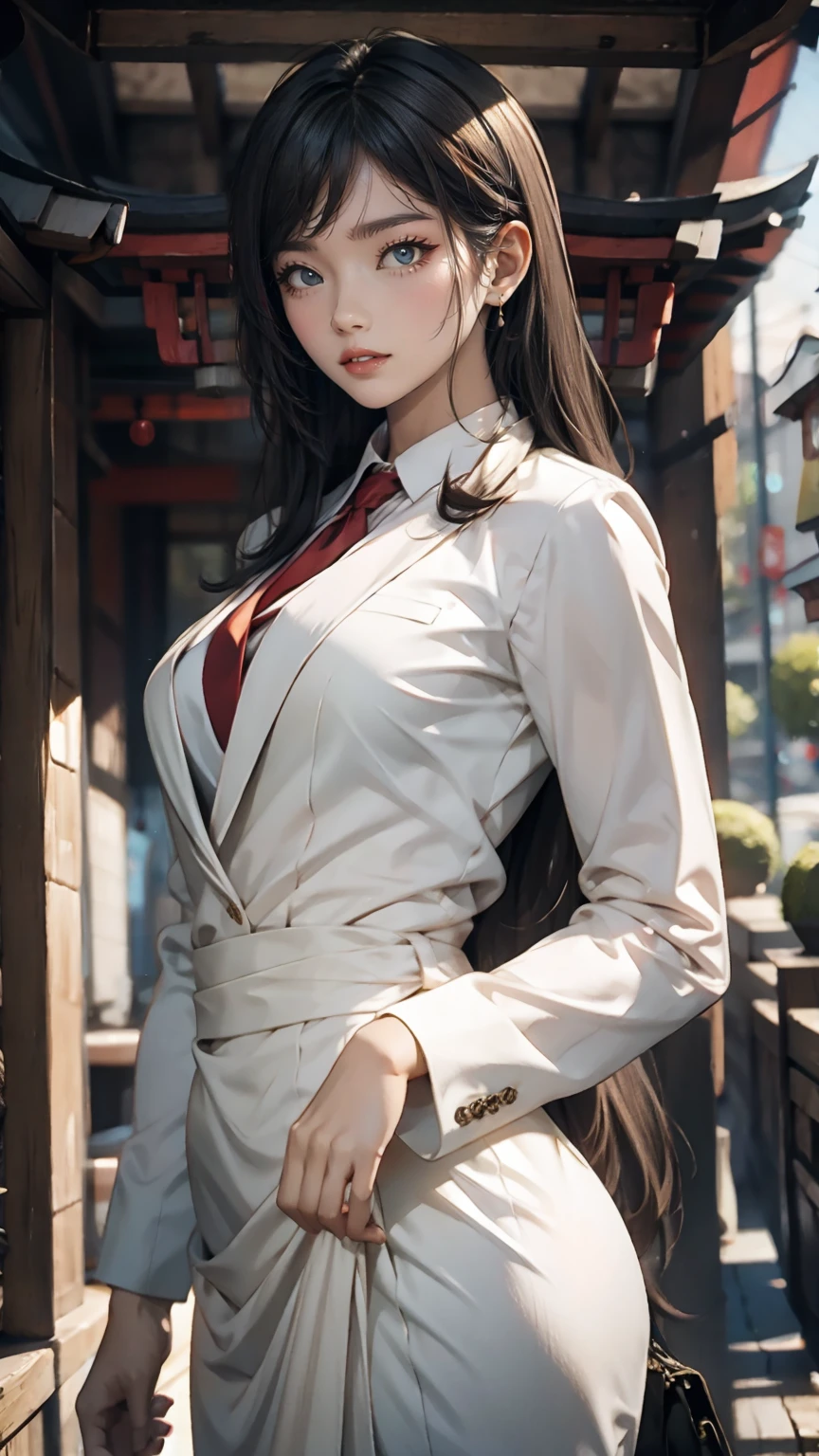 Long Hair, woman, suit, thin, Age 25, Japanese