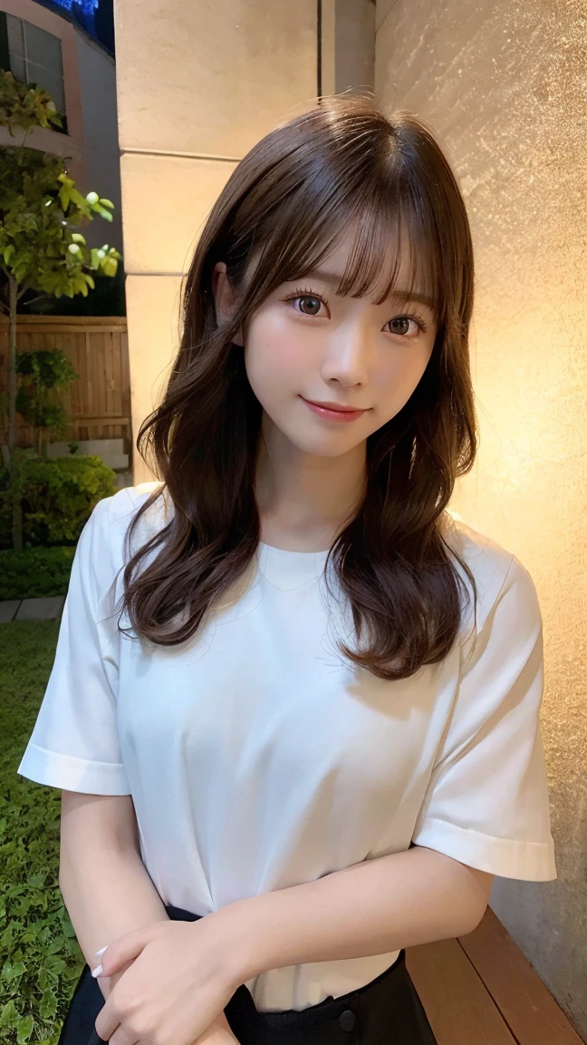 (Highest quality,masterpiece:1.3,High resolution,),(Very detailed,Caustics),(Realistic:1.4,RAW shooting,)Ultra-Realistic Capture,Very detailed,人間の肌に適したHigh resolution16K、 Natural skin texture、、Skin tone is even and healthy looking、 Use natural light and colour,One Woman,Japanese,,cute,Brown Hair,Mid-length hair,(Written boundary depth、chromatic aberration、、Wide range of lighting、Natural Shading、)、(Outdoor lighting at night:1.4)、(Hair swaying in the wind:1)、short hair、Outward flicked edge、smile、one piece