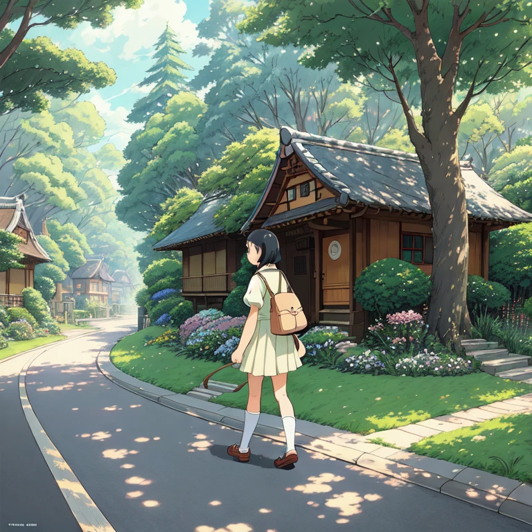 best quality,(masterpiece:1,2),highres,original,perfect lighting,extremely detailed wallpaper,(extremely detailed CG:1.2),Japanese manga style,Studio Ghibli,Hayao Miyazaki style,high saturation,Rich details,A girl carrying a bag walking down the street,
(best quality:1.3), (high resolution:1), (detailed:1.3), (excellent:1.3), (perfect:1.3), (perfection:1.3), (Roll cover art:0), (illustration:1.3), Studio Ghibli's artwork