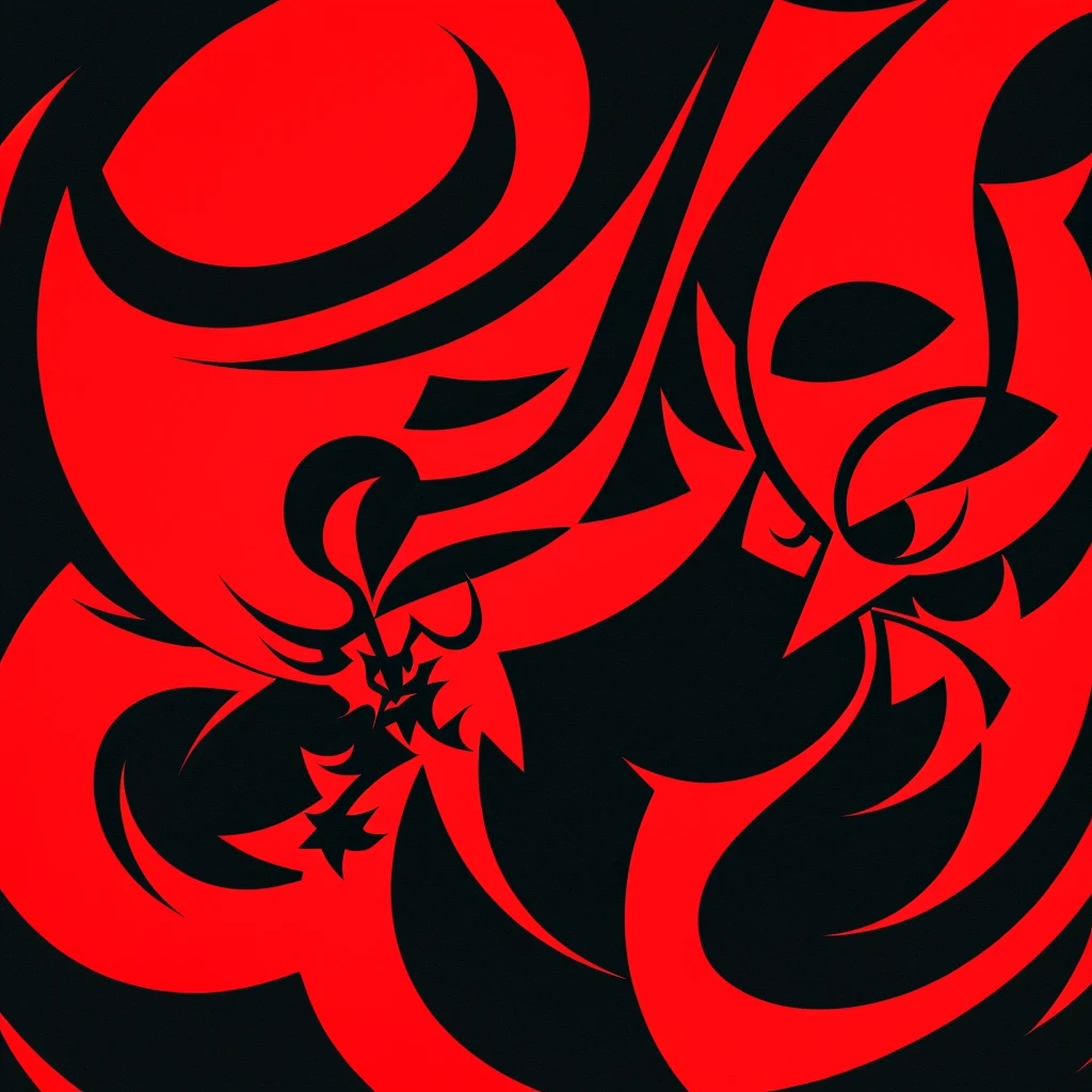 red black devil