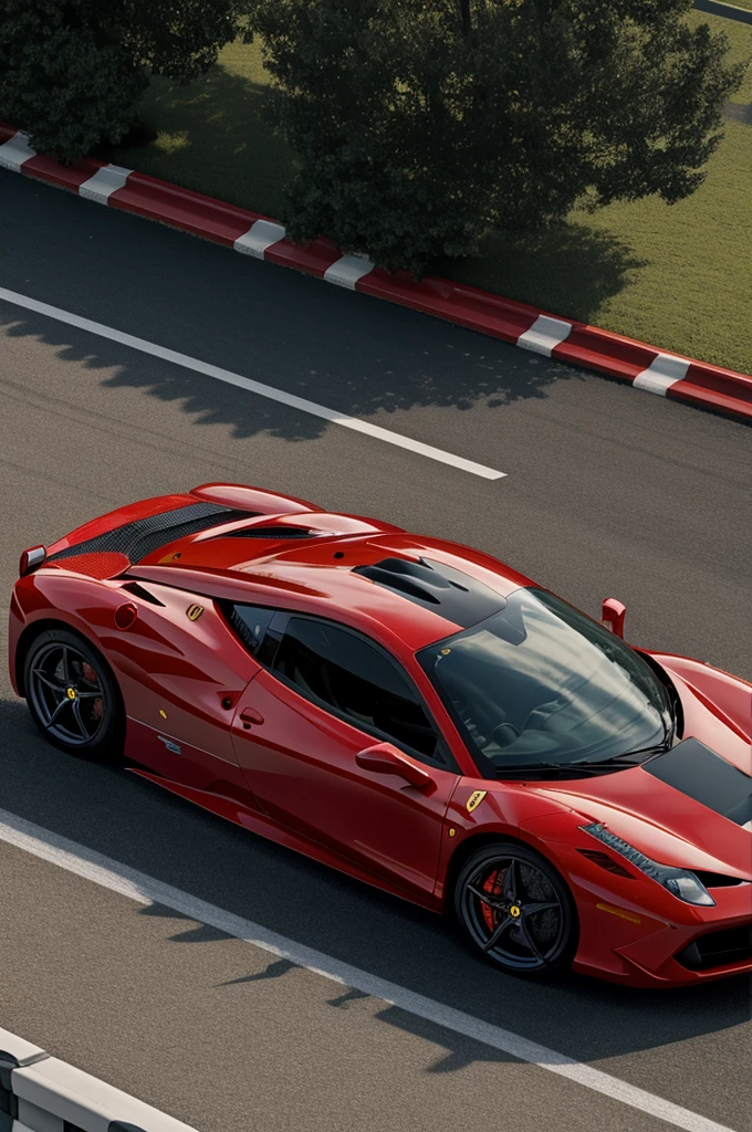 create a realistic Ferrari 458 in Monza