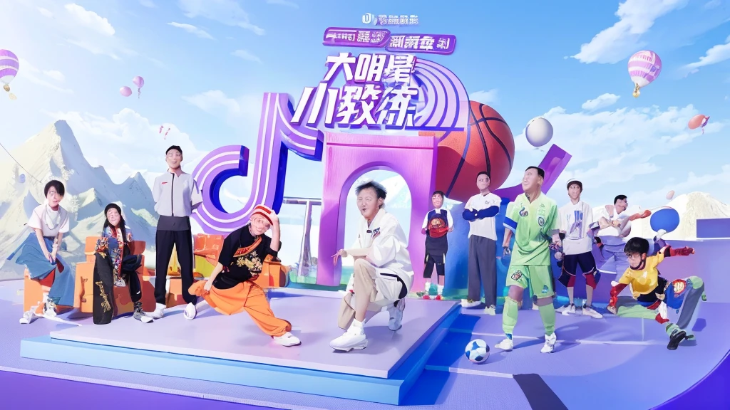 Many people standing on the stage,inspired by Ding Guanpeng, Home, Popular Dribble, Trending on dribble, dribble popular, Game CG, Popular on cgstation, 宣传picture, Propaganda Art, picture, Inspired by Ding Yunpeng, Inspired by Chen Daofu, That, cai xukun, Promotional image