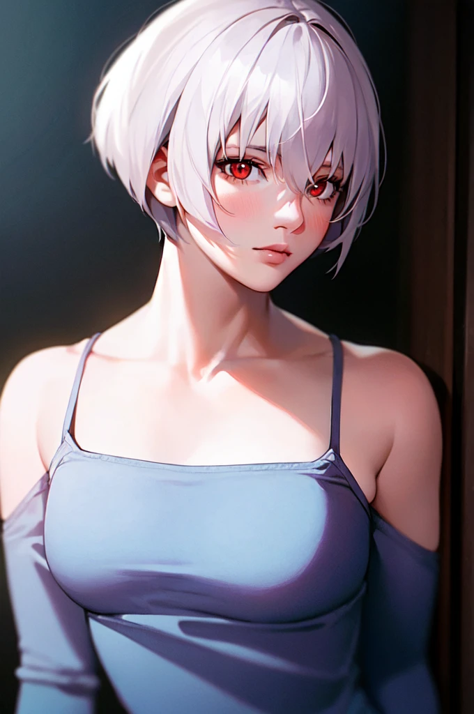 {{{Neon Genesis Evangelion, Rei Ayanami:1.9}}}, 8k, Best Quality, Super detailed, It is high resolution., Highly detailed CG, Clear, Best aesthetic, Great shading, (Photorealistic:1.3), High contrast, Ultra-thin illustration, Shrinkage rate, Beautiful detailed eyes, Beautiful detailed skin, Realistic skin, Beautiful detailed hand, Beautiful detailed fingers, Beautiful detailed hair, Detailed hair, Beautifully detailed ears, Beautiful Detail Lip, Professional Lighting, Beautiful detailed backgrounds, Very realistic backgrounds, 1 Girl, Solo, Age 25, Beautiful woman, (((Glossy pale hair, Bobcut))), (Hair between the eyes), (Dark red eyes), Inner camisole, Black jacket, jeans, Movement angle, Lip gloss, Cowboy Shot, full body, blush, Expressionless, Room of Xicheng, Fuck from behind,