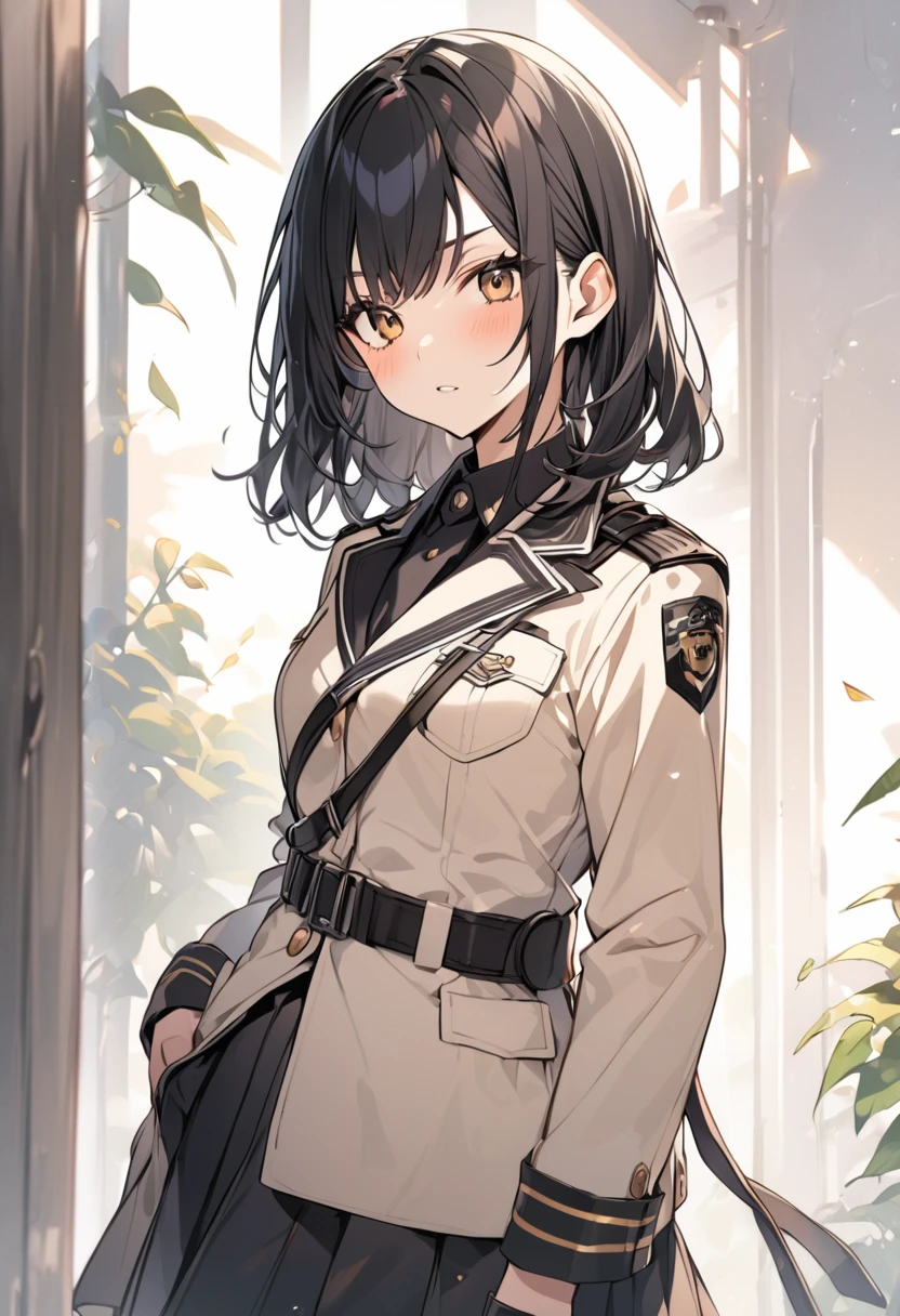 Black-haired girl in uniform
