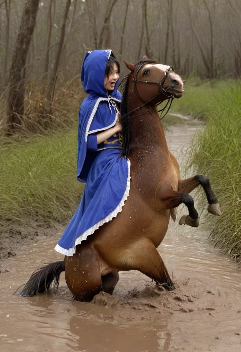 stuck in mud,(((masterpiece))),(((Highest quality))),((Tabletop:1.4, Highest quality)), (Realな写真:1.4), in the muddy river,dirty swamp,horse ridden by girl meet with an accident that it fall over sticky swamp,Sweaty girl,
((1 cute girl knight)),rodeo,horse standing,Surprised face,stumble,aggressive,slouch,horse standing, prancing horse in pitfall,cute,Napoléon horse sliped in pitfall,in the pitfall,Uplifting,Knight Princess,
(超High resolution:1.2),, wonderful, Very detailed CG Unity 8k wallpaper, Very detailed, High resolution,fat horse ridden by japanese girl,Double,Royal blue armor and short cloak,Soaking in the swamp,Mud Splash,
Soft Light, Beautiful detailed girl, Droopy eyes,Very detailedな目と顔, Beautiful and exquisite nose, Beautiful and exquisite, horse ridden by a girl can't stand up because its drowned in the sticky muddy pitfall:10.0 ,Displeased face:4.0,Real,Stir,Anatomically correct,action horse riding scene while struggle fighting