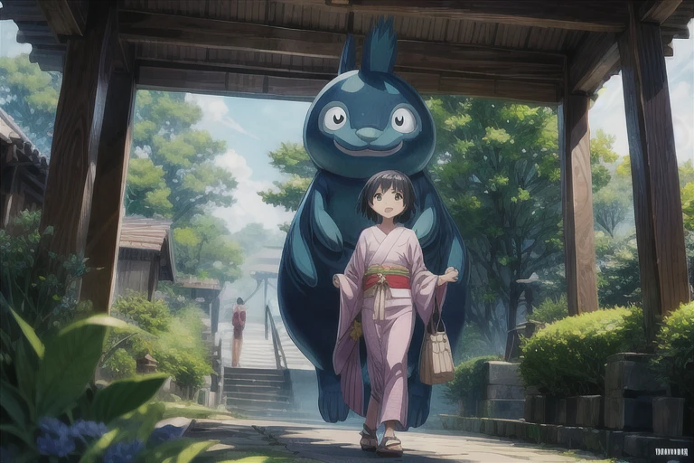 best quality,(masterpiece:1,2),highres,original,perfect lighting,extremely detailed wallpaper,(extremely detailed CG:1.2),Japanese manga style,Studio Ghibli,Hayao Miyazaki style,high saturation,Rich details,A girl carrying a bag walking down the street, (best quality:1.3), (high resolution:1), (detailed:1.3), (excellent:1.3), (perfect:1.3), (perfection:1.3), (Roll cover art:0), (illustration:1.3), Studio Ghibli's artwork