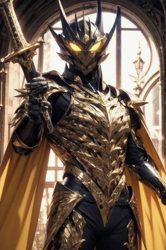 (Solo 1boy wearing black and gold armor, holding golden sword by the handle, glowing yellow eyes, cape:1.3), (black simple glowing background:1.25), masterpiece, best quality, wide-angle Hyperdetailed, masterpiece, best quality, 8k, natural lighting, soft lighting, sunlight, HDR, (High Dynamic Range), Maximum Clarity And Sharpness, Multi-Layered Textures, masterpiece, best quality, wide-angle Hyperdetailed, masterpiece, best quality, 8k, natural lighting, soft lighting, sunlight, HDR, (High Dynamic Range), Maximum Clarity And Sharpness, Multi-Layered Textures, masterpiece, best quality, wide-angle Hyperdetailed, masterpiece, best quality, 8k, natural lighting, soft lighting, sunlight, HDR, (High Dynamic Range), Maximum Clarity And Sharpness, Multi-Layered Textures, masterpiece, best quality, wide-angle Hyperdetailed, masterpiece, best quality, 8k, natural lighting, soft lighting, sunlight, HDR, (High Dynamic Range), Maximum Clarity And Sharpness, Multi-Layered Textures, masterpiece, best quality, wide-angle Hyperdetailed, masterpiece, best quality, 8k, natural lighting, soft lighting, sunlight, HDR, (High Dynamic Range), Maximum Clarity And Sharpness, Multi-Layered Textures, masterpiece, best quality, wide-angle Hyperdetailed, masterpiece, best quality, 8k, natural lighting, soft lighting, sunlight, HDR, (High Dynamic Range), Maximum Clarity And Sharpness, Multi-Layered Textures, masterpiece, best quality, wide-angle Hyperdetailed, masterpiece, best quality, 8k, natural lighting, soft lighting, sunlight, HDR, (High Dynamic Range), Maximum Clarity And Sharpness, Multi-Layered Textures, masterpiece, best quality, wide-angle Hyperdetailed, masterpiece, best quality, 8k, natural lighting, soft lighting, sunlight, HDR, (High Dynamic Range), Maximum Clarity And Sharpness, Multi-Layered Textures, masterpiece, best quality, wide-angle Hyperdetailed, masterpiece, best quality, 8k, natural lighting, soft lighting, sunlight, HDR