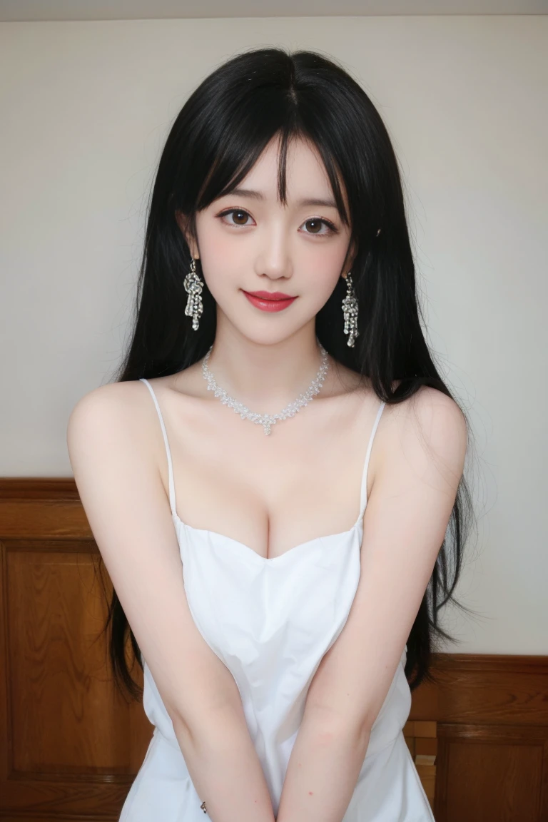 ulzzang-6500-v1.1,(raw photo:1.2),((photorealistic:1.30)), ((best quality)) ,((masterpiece)),((Ultra High Resolution)), ((Clear View)),,Ultra-high resolution,Clear face,(Reality:1.4) , illustration, an extremely delicate and beautiful, extremely detailed ,CG ,unity ,8k wallpaper, Amazing, finely detail, masterpiece,best quality,official art,extremely detailed CG unity 8k wallpaper,absurdres, incredibly absurdres, huge filesize, ultra-detailed, highres, extremely detailed,beautiful detailed girl, extremely detailed eyes and face, beautiful detailed eyes,light on face,cinematic lighting,1girl, 独奏, long hair,brown hair,sideboob, bare shoulders, jewelry, collarbone, earrings,smile, necklace, apron, (full body:1.5), standing, Tattoos,