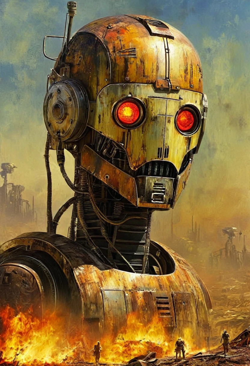 The disturbing and grotesque world of Stephen Gummel. (Mark-13 (Mark-13) - robot, 
capable of self-healing. In a post-apocalyptic future, the Earth has become a scorched and lifeless planet. ) masterpiece of horror