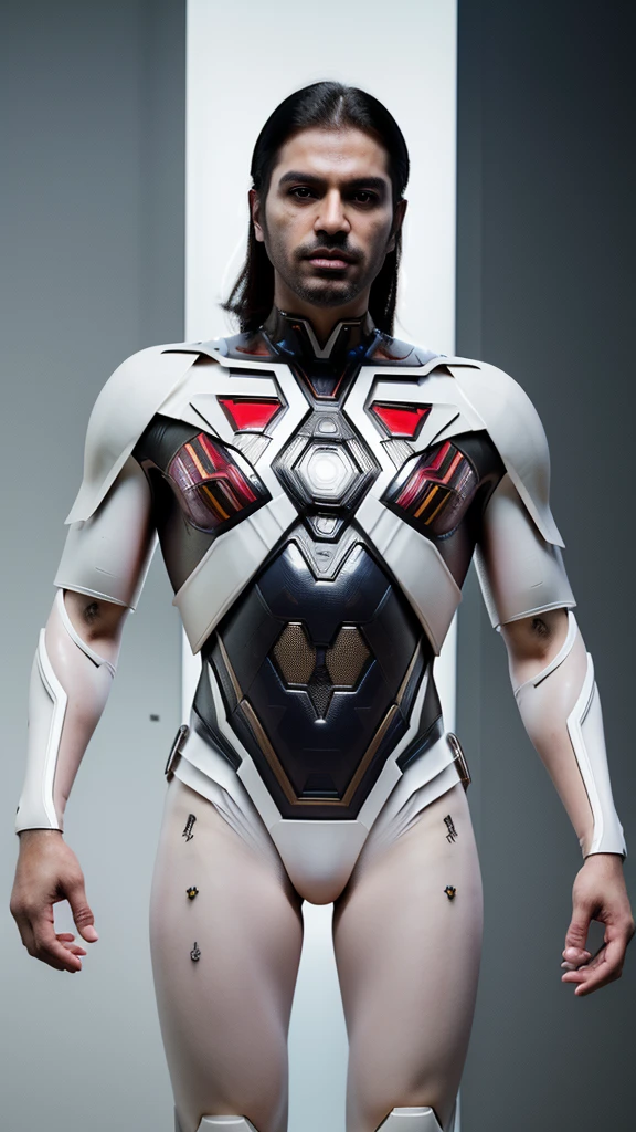 (masutepiece,High resolution,ultra - detailed:1.0),1(Boy,Robot Boy),Perfect male body,Look at the camera,Delicate eyes and delicate face,extremely details CG,Unity 8k Wallpaper,intricate-detail,solo person,Detailed face, (Futuristic skin-perfect white bodysuit), Best Quality, hands visible, (White Gloves), , full length shot(fls) , big thighs , fat hips , insane details, hyper details , photorealistic , (((only male , only boy)), handsome boy , fat buttock , puffy nipples , bodybuilder , bare thighs , masculine