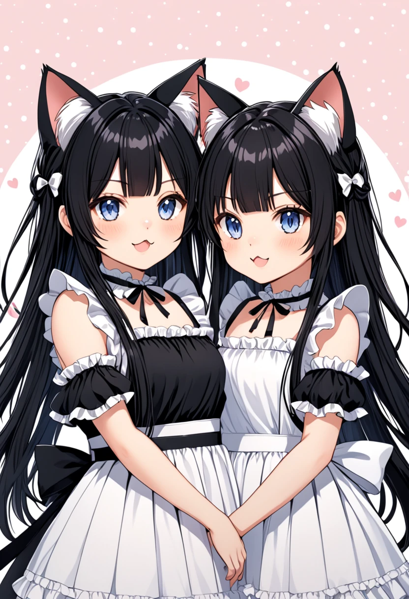 Black hair cat ears sister