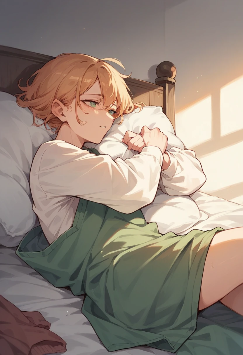 A person wakes up with the sunrise, turns off the alarm, and gets out of bed.
