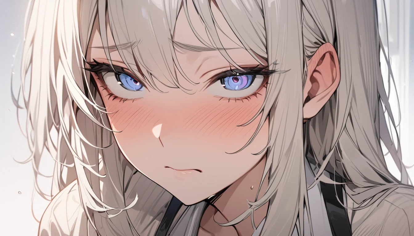 masterpiece, High resolution, perfect face, Korean beautiful high school, 30 years old, beautiful face, white background, embarrassed look, look at the camera, (top quality eyes), detailed texture, look at me, Married woman, cool women, ((high resolution eyes)), hentai