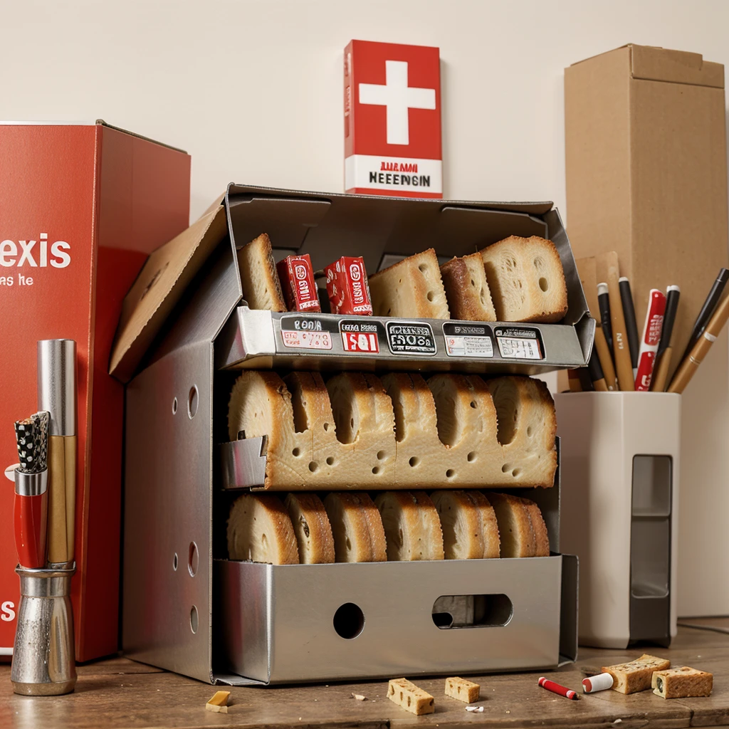 Swiss chese with cigarettes in its holes