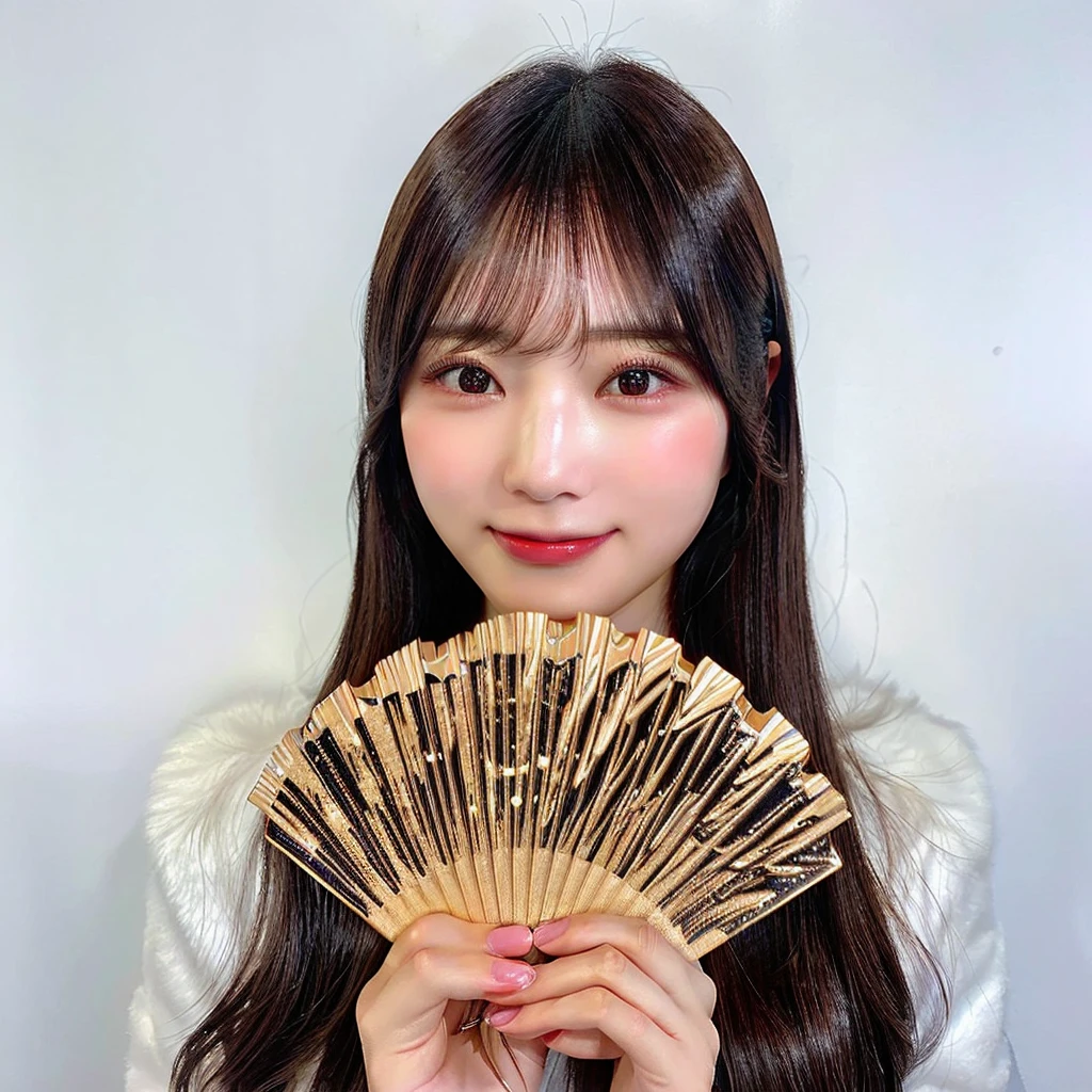 Arabian woman holding money fan in her hand, a young Asian woman, young Asian woman, portrait of a Japanese , young Asian Girl, an Asian woman, Young and pretty Asian face, Japanese woman, Asian Girl, nationality : Japanese, Asian woman, portrait of a Japanese girl, of a youthful Japanese girl, bill, beautiful young Asian woman 顔のクローズアップ)))、Half Japanese and half Korean、40-year-old woman、Looking forward、Light eye makeup、Brown Hair Color、Hair blowing in the wind、quality、Shiny Ultra-Realistic Face、Plump、glossy、Tempting、Sweat、Wet、Watery eye、sexy、I feel、Subtle lighting effects、Ultra-Realistic Capture、Very detailed、High resolution 16K human skin closeup。Skin texture must be natural、The detail must be such that the pores are clearly visible.、The skin is healthy、Even Tone、Use natural light and colors、モデルエージェンシーの社内で撮影された使い古された高qualityの写真写真家、smile、(((SIGMA 300 mm F/1.4、1/1000 sec shutter、ISO 400)))