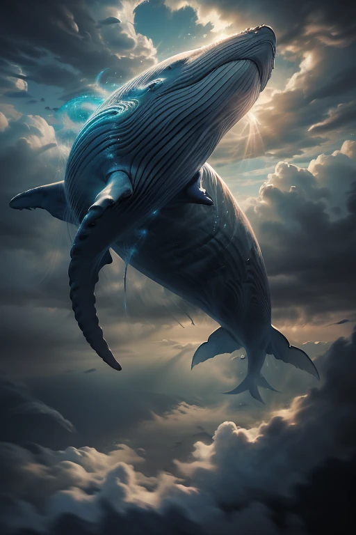 giant flying whale in the sky, realistic fantasy photography, fantasy photography, matte painting ”, matte painting”, breathtaking fantasy art, photomanipulation, flying whale, surrealistic digital artwork, flying whales, realistic fantasy illustration, majestic matte painting, surreal and fantasy art, beautiful digital artwork, photo manipulation, 3 d render and matte painting