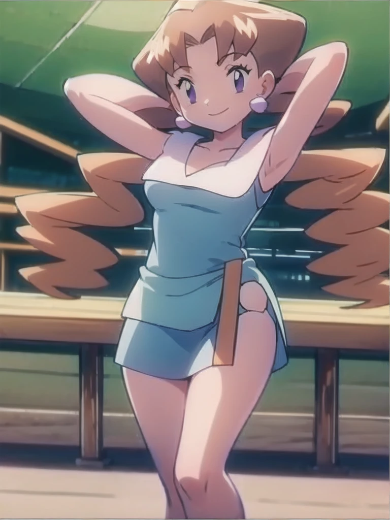 1girl, solo,looking at viewer, smile,masterpiece, high quality, best quality, Caroline_(pokemon)