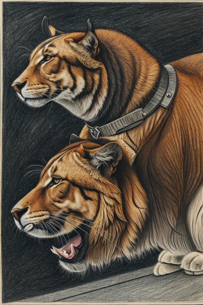 A postmodern drawing of the theme of animal abuse 