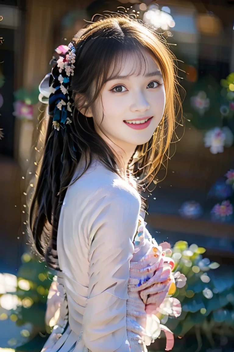 (8k, RAW photo, best quality, masterpiece:1.2), (realistic, photo-realistic:1.4), (extremely detailed 8k wallpaper), Japanese pretty woman in school. blue buruma, short bob hair, black hair, standing