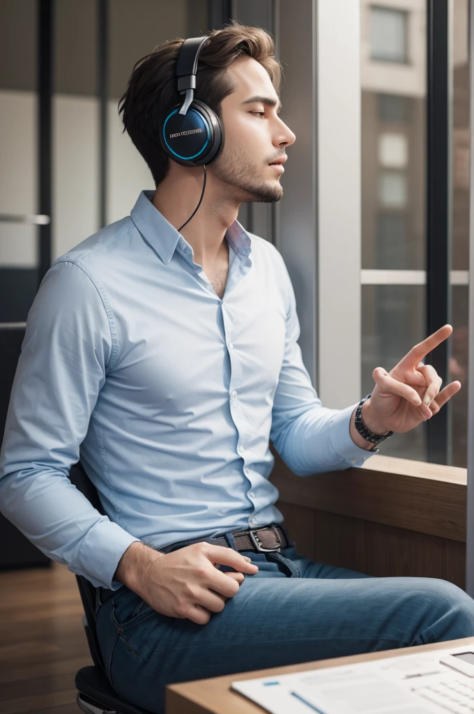 man listening to music 