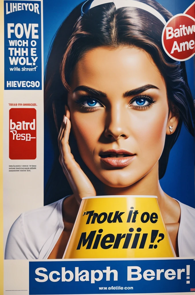 An advertising poster with subliminal advertising that contains something of a sexual nature in its message