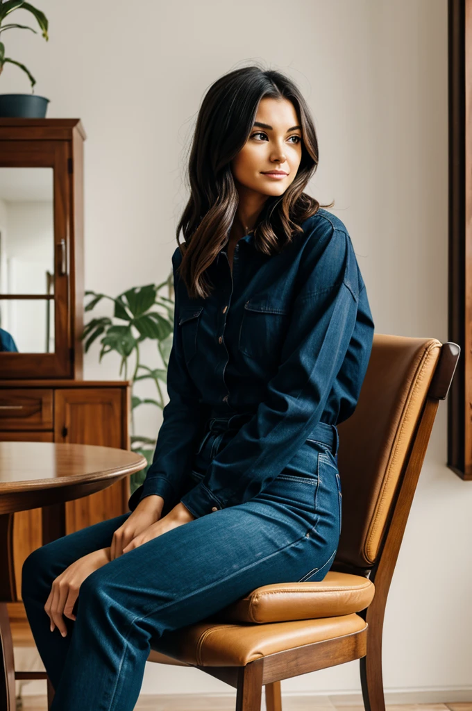 A woman sitting on a chair