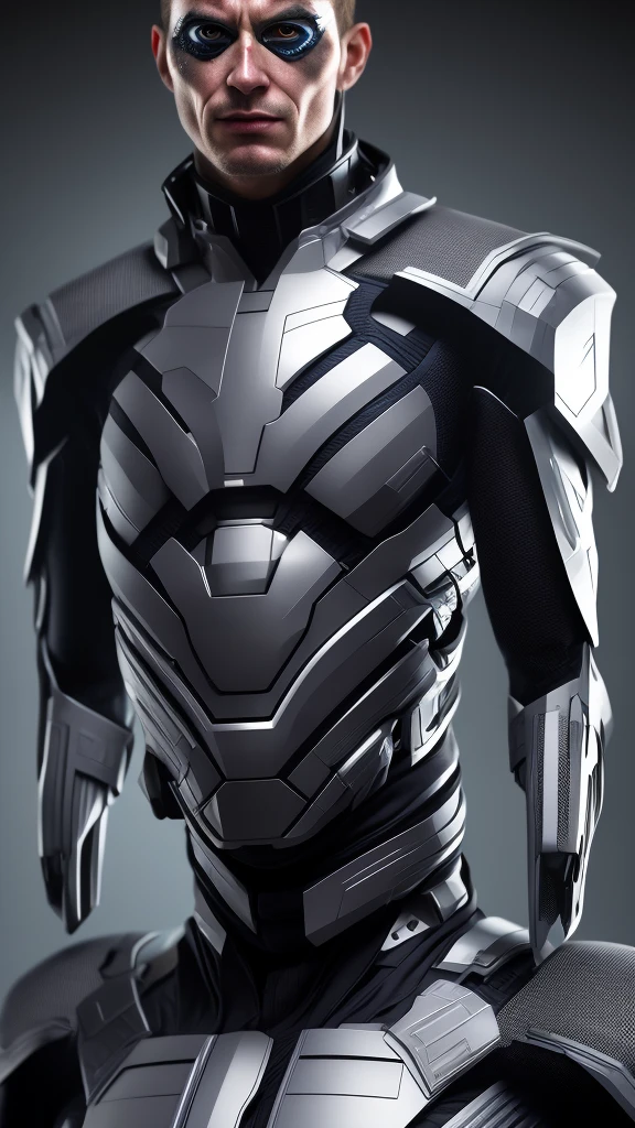 portrait hyper realistic  ,Design an AI superhero from usa, a man wearing a modern costume inspired by local traditions and futuristic elements."Uhd