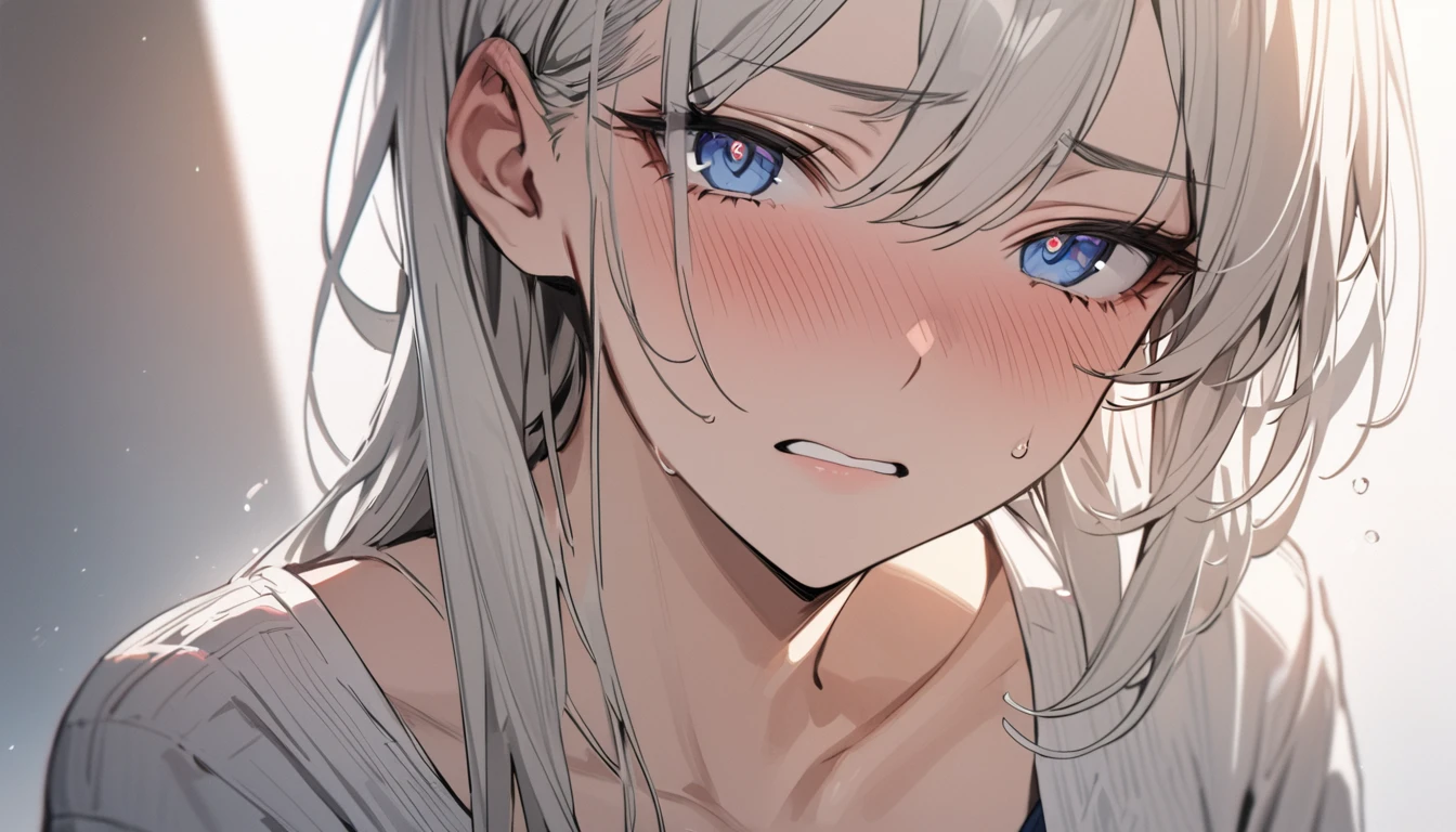 masterpiece, High resolution, perfect face, Korean beautiful high school, 30 years old, beautiful face, white background, embarrassed look, look at the camera, (top quality eyes), detailed texture, look at me, Married woman, cool women, ((high resolution eyes)), hentai