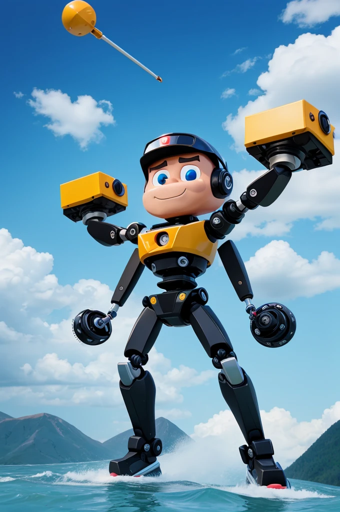 Create 3D cartoon images for YouTube channel logo with name called Roboreels