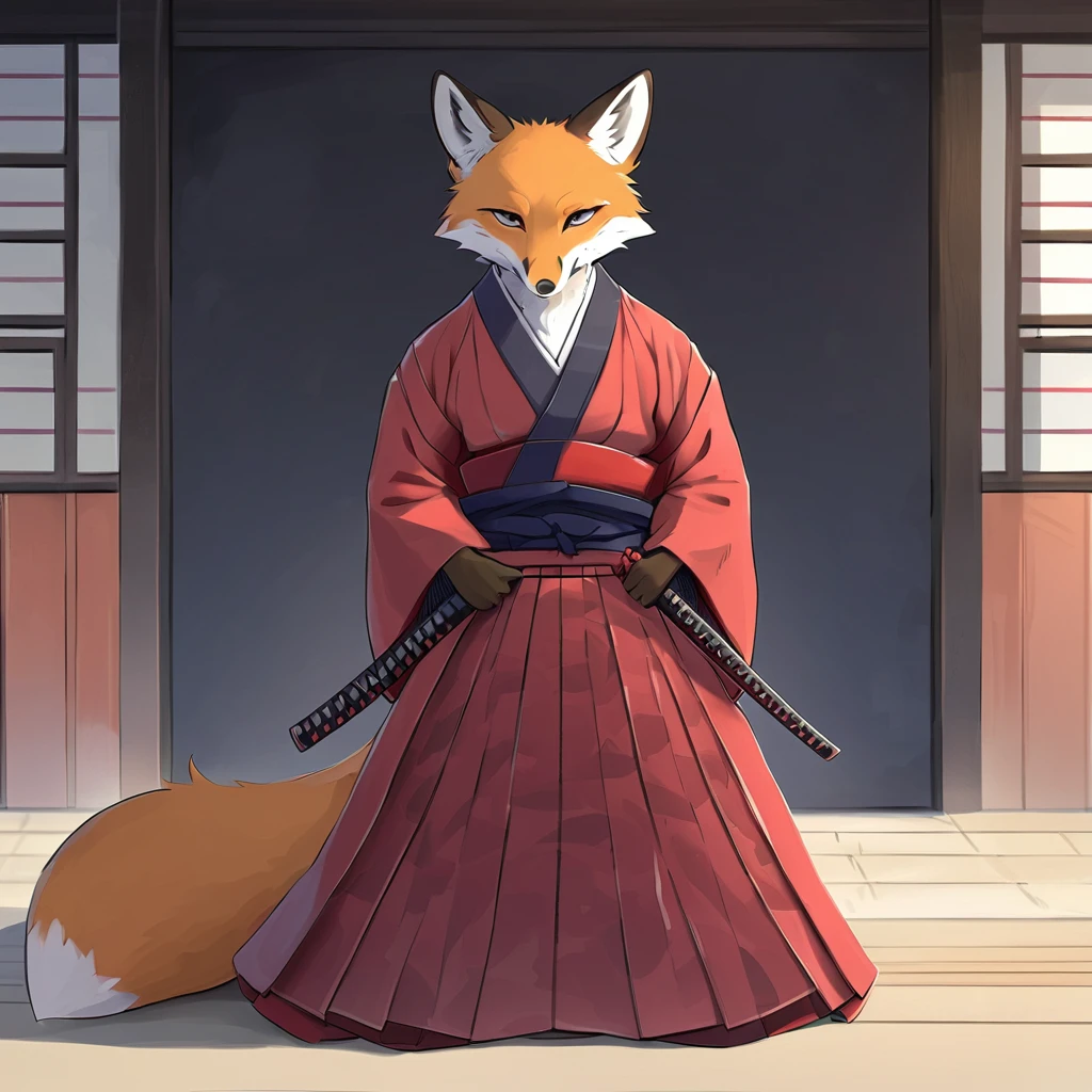 alone((fox,samurai,Hakama,neutral))