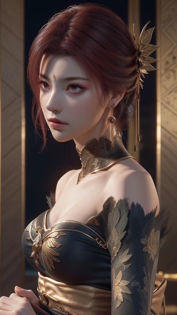Best Quality, Masterpiece, Ultra High Resolution, (Realisticity: 1.4), Original Photo, 1girl, Pink Off-the-Shoulder, Cinematic Lighting, donghua dresses,