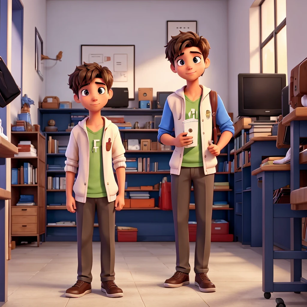A male student watching a movie