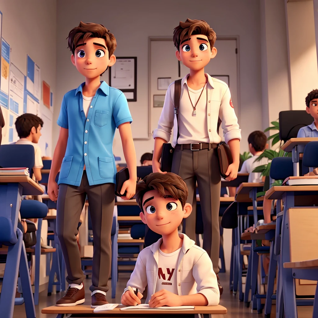 A male student watching a movie
