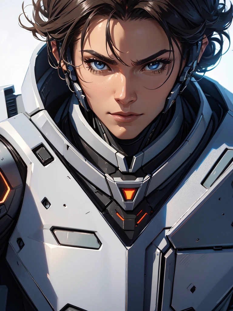 male futuristic bodybuilder scientist using a mechanical armor, super strong, portrait, closeup, best quality,4k,8k,highres,masterpiece:1.2,ultra-detailed,realistic,photorealistic,photo-realistic:1.37,HDR,UHD,studio lighting,ultra-fine painting,sharp focus,physically-based rendering,extreme detail description,professional