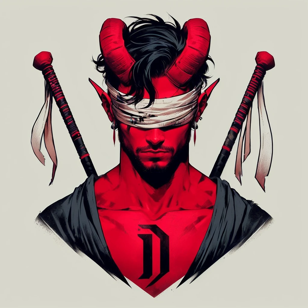 Change the two fighting sticks that are on this man's back. You change the style of the 2 sticks on his back.