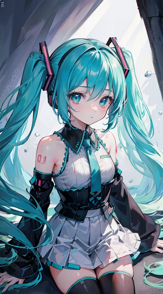 1 girl, Perspective, Creepy girl, Hatsune Miku,