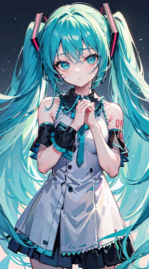 1 girl, Perspective, Creepy girl, Hatsune Miku,