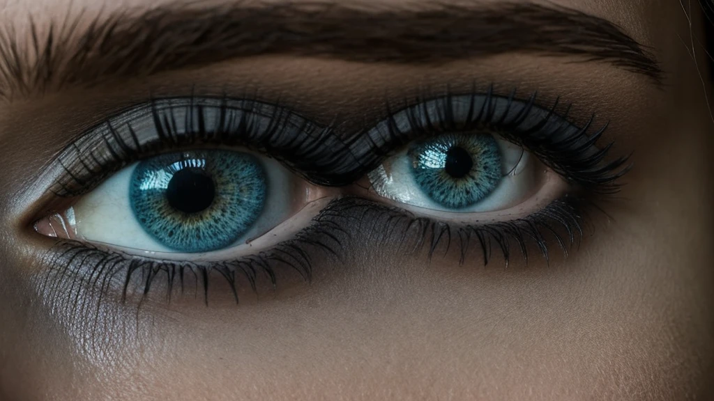 a close-up of a fierce animal's eye in the middle of the jungle, cinematic 4k, rpg game style, flame trailer film, detailed texture, intense lighting, dramatic shadows, vibrant colors, realistic fur, piercing gaze, ultra-detailed, hyperrealistic, professional lighting, masterpiece, highly detailed, photorealistic
