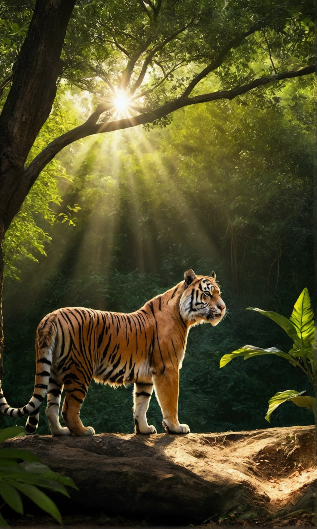 Highest quality,Very detailed,Realistic:1.37,Tiger,forest,Two Girls,Lush greenery,wood々Sunlight shining through,Fascinating landscape,Majestic,impressive,violent,Sleek black stripes,Sharp Eye,Graceful Movement,Powerful muscles,Predators in their natural habitat,intense,Wild beauty,Rich texture,Immersive atmosphere,Masterpieces of nature,Majestic,raw energy,Speckled sunlight,hidden depth,Mysterious Shadow,Rustling of leaves,Golden rays,Harmony with Nature,Seamless blending,explore,longing,Awe-inspiring,Howl of the Wild,Adventure awaits,An unforgettable experience