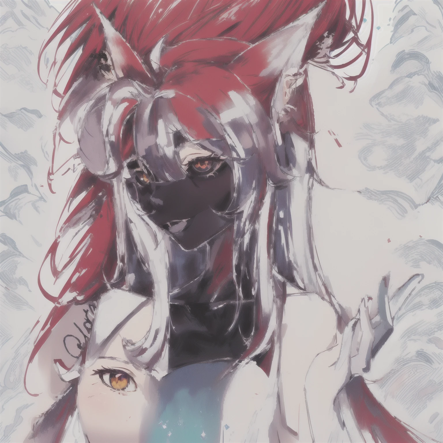 Red-haired cat-eared anime girl posing for photos, Holo is a wolf girl, Holographic If It Was A Wolf Girl, Beautiful fox lady, Fox and bush, girl with Fox ears, Fox ears, Produced in collaboration with Anime Painter Studio, In the anime painter studio, Anime girl with cat ears, Fox ears illustration, Fox Girl, OC Committee