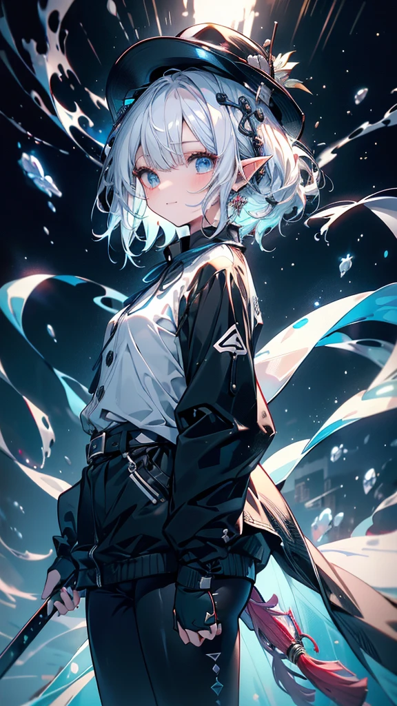 girl，Diamond Dragon Horn，Crystalline hair，由欧泊石构成of双手，镜子一般of风衣，Milky white dragon tail，madman，Crystal Dragon，Elf ears，Sanhua，alchemy，Sea Monster，Holy See，Chiquita， 巨大of乳房乳沟，Poor milk quality，，白发红Eye，Smooth skin，，As weak as a kitten，精美of， 很cute，Beautiful，病态of，cute，虚弱of，贞洁of，幼稚of，Small and beautiful，The Wind of the Future，change，White headphones，Equipped with white unknown instrument，Dark blue lines extending to the hands and neck，Black sneakers，Black leggings，Black Gloves，Leg ring，Ribbon，Grey shirt，A black trench coat，Black cowboy hat，abyss，周围有未知of怪物，Bone，Tentacles，Eye，shell，Fluorescence，Middle School and Primary School，Deep Sea Hunter，The bloody scene，十几岁ofgirl， 巨大of乳房乳沟，，Black sweatpants，Black sweatshirt，Black bag，深褐色of头发，红Eye睛，阴暗of，生病of，madman，Smiling，The bloody scene，Bone匕首，White sneakers，of，kill，Violence，Angiotensin converting enzyme，Sissy，，cute，As weak as a kitten，Middle School and Primary School，City，The Wind of the Future，artwork，masterpiece