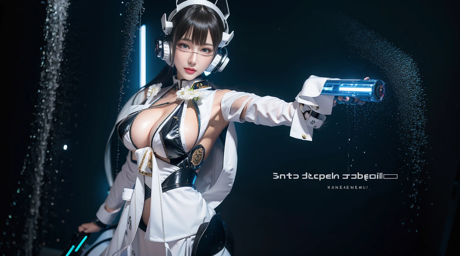 Super Detail, High Detail, high quality, best quality, High resolution,a robot maid,Beautiful female robot,beautiful clear face(Rain waves_haneame:1.5),mechanically constructed body,Maid style robot armor,high tech maid