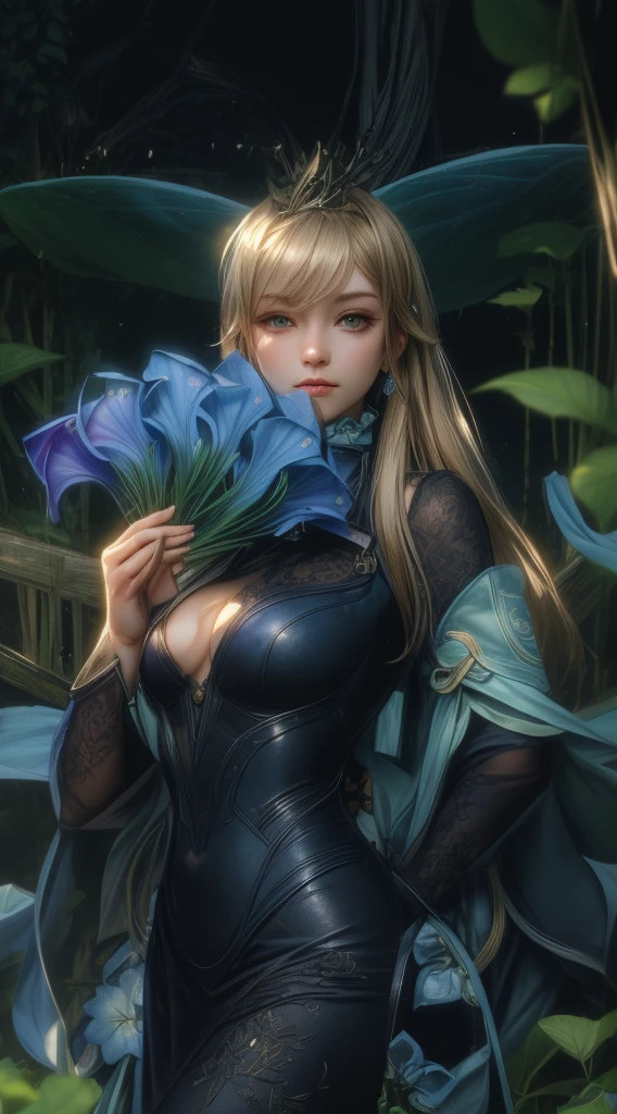 A field of blooming blue hydrangea flowers, lush green foliage, sunlight filtering through the petals, tranquil atmosphere, beautiful detailed petals, soft focus, cinematic lighting, photorealistic, 8k, best quality, masterpiece